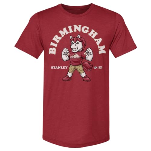 500 LEVEL Birmingham Stallions Mascot Men's Premium T-Shirt (Heather Cardinal, Medium)