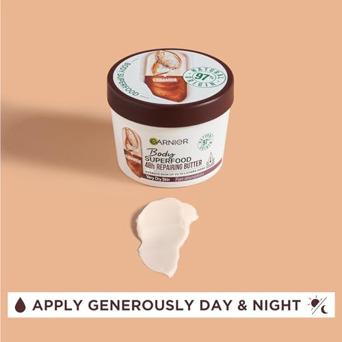 Garnier Body Superfood, Repairing Body Butter, With Cocoa & Ceramide, Body Butter for Very Dry Skin, Vegan Formula, 380ml - Image 6