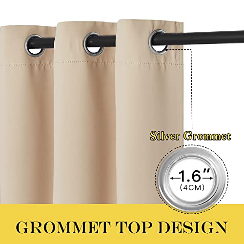 Nicetown Sliding Door Room Divider Curtain, Blackout Patio Door Curtain Panels, Privacy Thermal Window Treatment Drape For Department With (Biscotti Beige, W100 X L95) #TOP2