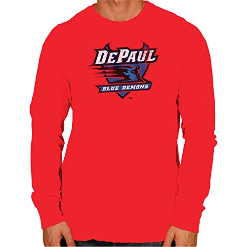 NCAA DePaul Blue Demons Men's Long Sleeve Tee, XX-Large, Red