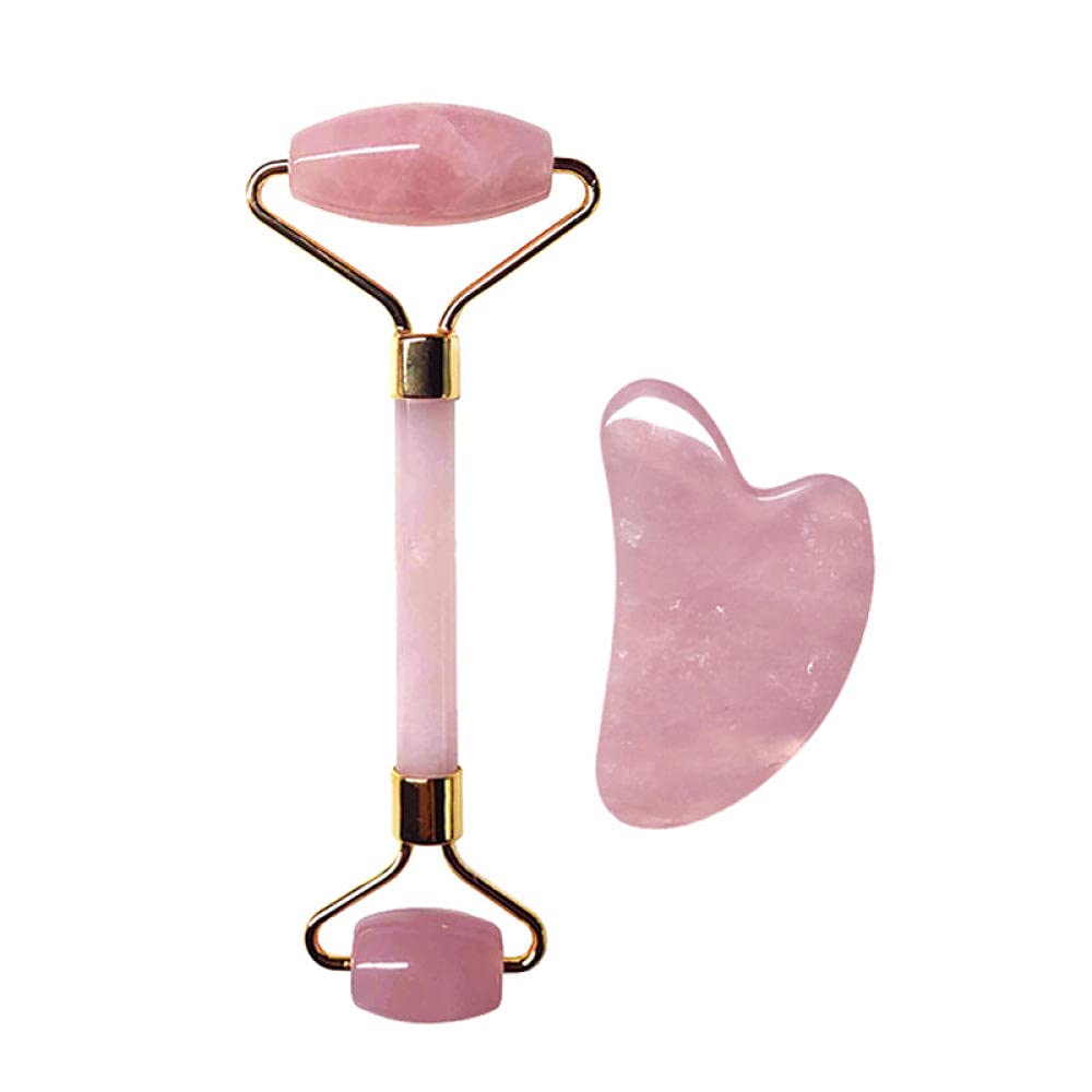 Tool de massage de beauté naturel Beauté de beauté Jade Rouleau en cristal Visage de la pierre de pierre de levage Massager Soins de la peau Jade Gua Sha Board sertie d'une nouvelle boîte-BLANC