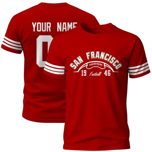 Image of ANTKING T-Shirt Custom Name Number Crewneck Short Sleeve for Men Youth Gifts