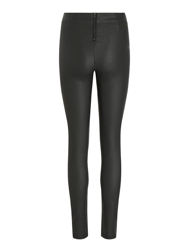 Vila Women's Slim Zippered Trousers - Black - 10 (S)