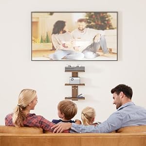 Wali floating entertainment shelf holds up to 22lbs wooden floating shelf for under tv for dvd players cable boxes routers game consoles living room decor accessories cs303n 3 shelves  urban country home decor