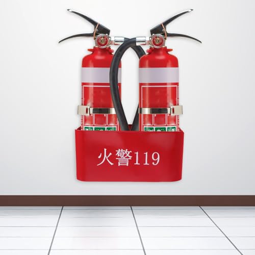 UKCOCO Heavy Duty Thickened Fire Extinguisher Wall Mount Bracket with Storage Base Robust Iron Holder for Multiple Extinguishers Space-Saving Fire Equipment Holder for Home Office Shops - Thumbnail 5