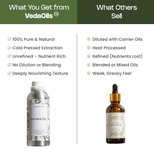 Image of VedaOils Batana Hair Oil 100ml | Pure & Unrefined Batana Oil for Hair Growth | For Thicker, Stronger Hair & Scalp Nourishment | Cold Pressed Wellness Oil