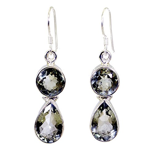 Boucles d'oreilles améthyste verte en argent 925 de créateur - 2