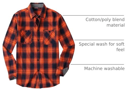 Image of Alex Vando Mens Button Down Regular Fit Long Sleeve Casual Flannel Shirts
