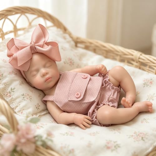 Muñeca Bebé Silicona Realista 12 Pulgadas Dormida miniatura 4