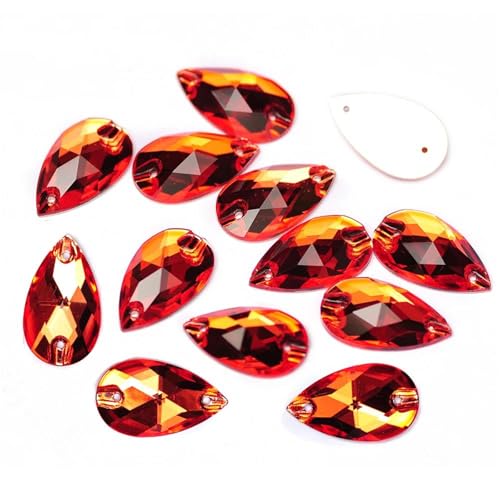 Strass à coudre orange jacinthe en larme pour customiser vos vêtements