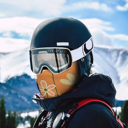 Balaclava para hombre, máscara para esquí y ciclismo con diseño artístico de flores, cubreboca para invierno miniatura 5
