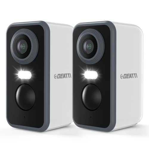 DEATTI WiFi Surveillance Camera Outdoor/Indoor, 2K Wireless Batte...