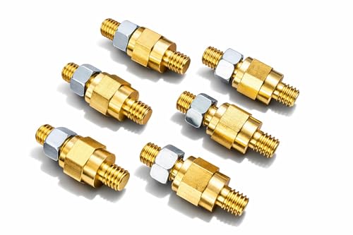Tech Team #00800 GM Solid Brass Side Post Battery Terminals – 3/8-16 Thread Long Stud Connectors for Automotive, Marine, Power Equipment Batteries – Corrosion-Resistant 6-Pack