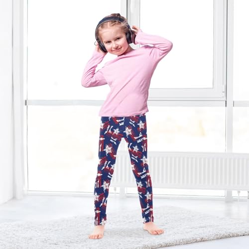 American Star Stripe Girls Leggings,Workout Leggings for Girls Toddler Athletic Leggings Size for 3-10T4