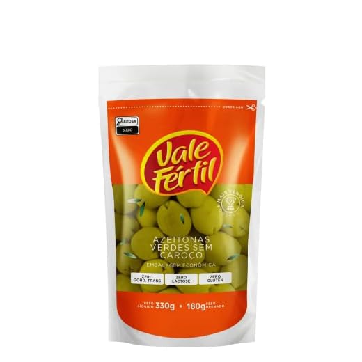 Azeitona Verde sem Caroço Vale Fértil Sachê 180g