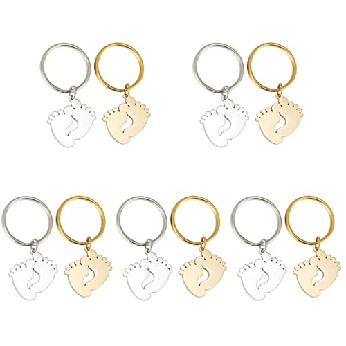 Cadeau annonce grossesse original avec 4 porte-clés en acier inoxydable pour futurs parents