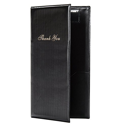 New Restaurant Waitstaff Waiter Waitress Double Panel Check Holder (Black) Good Quality