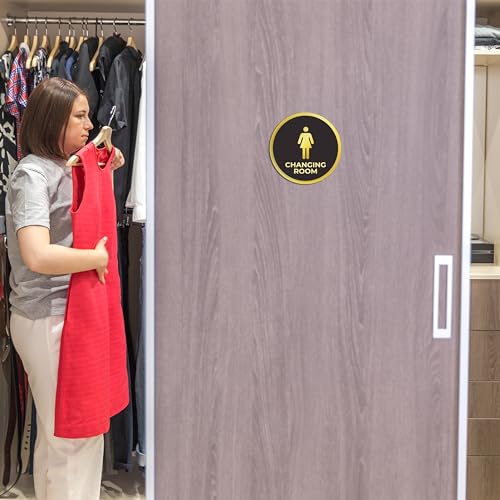 Image of Rousrie Changing Room Stickers For Glass Doors (Size: 6 Inch) For Office, Stores, Cafe, Hotel, Restaurant, Business & Shop, Self-Adhesive, (Acrylic Signage)