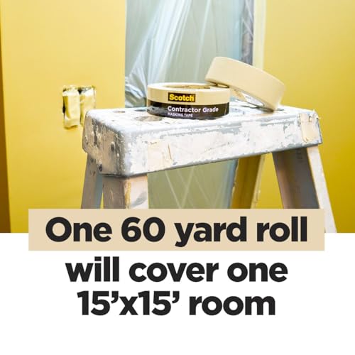 Image of Scotch Painter's Tape Contractor Grade,1.88 in x 60.1 yd Rolls, 6 Pack | 6 Rolls per set, 36 total rolls, Holds to Surfaces For Up to 3 days, Interior & Exterior Use, Model 2020-48TP6