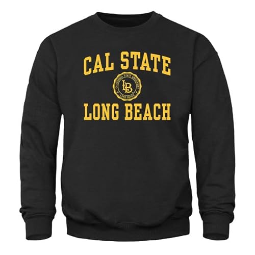 Barnesmith California State University, Long Beach CSULB 49ers Adult Unisex Crewneck Sweatshirt, Heritage, Black, X-Large