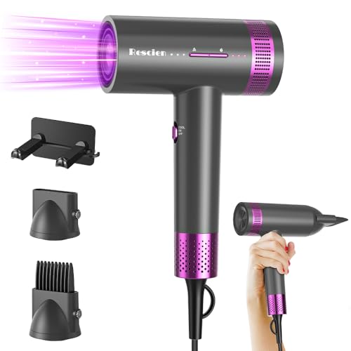 Asciugacapelli agli ioni di litio, 110.000 giri/min, motore senza spazzole, 2000 W, asciugatura rapida, 1750 milioni di ioni negativi, asciugacapelli professionale da viaggio con tasto caldo/freddo