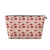 GVYGVY Borsa da viaggio in pelle stampata con torte alla fragola per uomo e donna, borsa da viaggio con cerniera