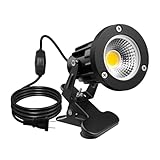 LEDクリップライト 小型 防雨 防水型 スポットライト 屋外 10W 100W形相当 コード長3m 中間スイッチ付 防水 看板照明 看板用 黒板用 照明 看板用ライト 屋外用 【PSE認証】 (6000K 1個セット)