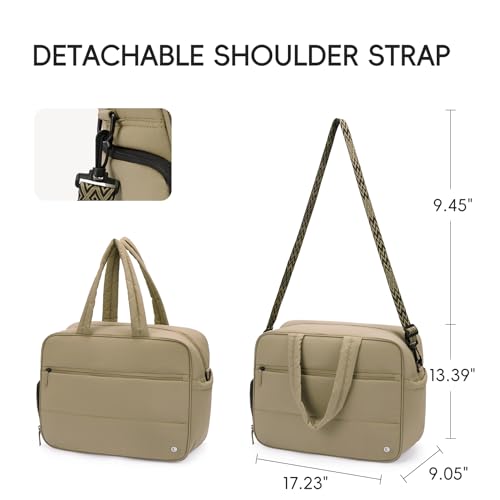Image of CLUCI Weekender Travel Bag for Women Puffer Tote Bag Carry On Duffle Overnight Bags with Shoe Compartment