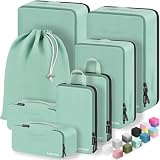 Velaybor 8 Set Compression Packing Cubes for Travel, Waterproof Luggage Organizers, Suitcase Organizer Set for Carry-On & Checked Baggage, Travel Accessories for Men & Women