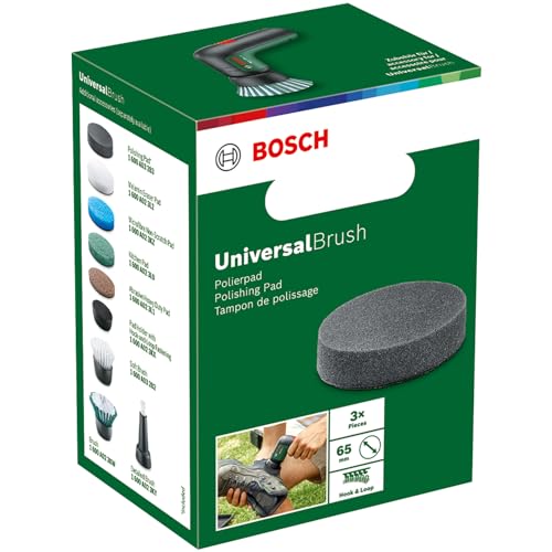 Bosch Polierpad, Zubehör für elektrische Reinigungsbürste UniversalBrush zum schonenden Reinigen und Polieren (wiederverwendbar; spülmaschinenfest bis 50 °C)