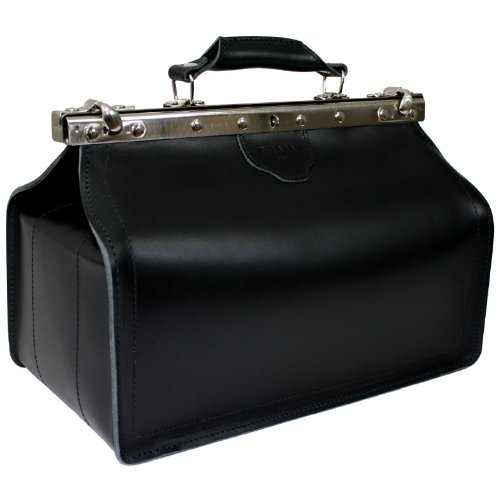 Preisvergleich Produktbild DELARA Arzttasche aus schwarzem Leder - Made in Germany