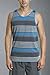 YAGO Men's Striped Tank Top Slim Fit (Blue/Gray/Black, X-Large)