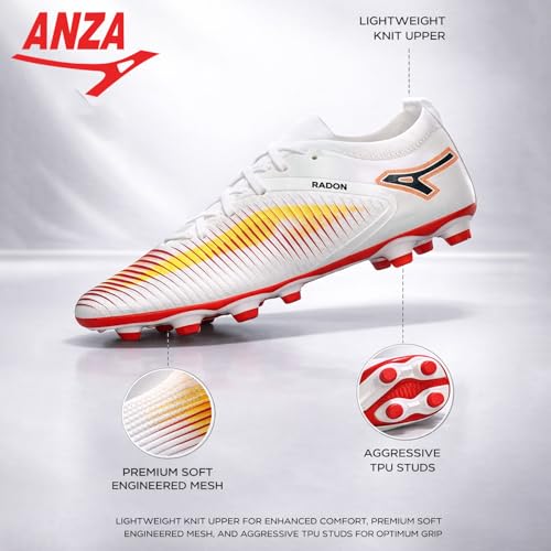 Image of Anza Radon Ultra Flexible & Light Weight Football Shoes for Men & Women, Multi-Purpose Durable Stud, Polyurethane, Low Top, Adult
