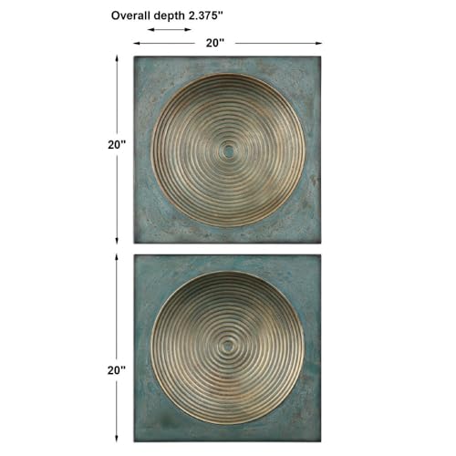 Uttermost Sybil Antique Gold Square 2-Piece Wall Art Set