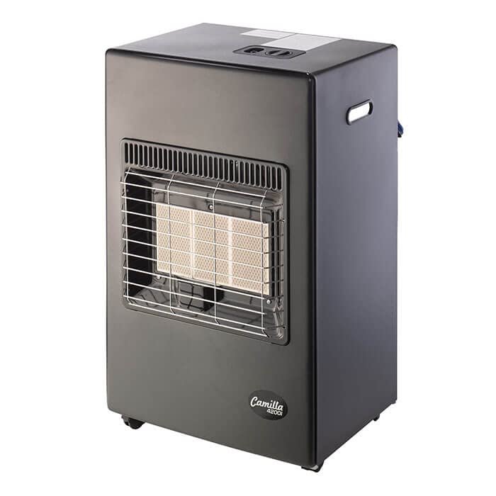 HAMILTON GAS PRODUCTS Calor Gas Cabinet Heaters - Camilla, 4.2kw | Indoor Super Heater | Oxygen Depletion Sensor & 3 Heating Settings | Portable Caster Wheels, Regulator & Hose | Home, Shed, Garage