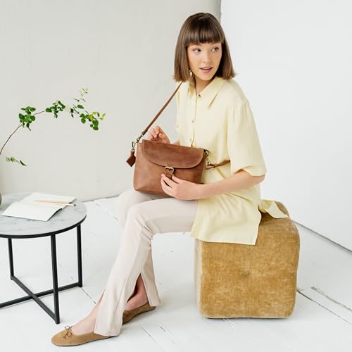 Image of BERLINER BAGS Vintage Genuine Leather Shoulder Bag Catalina, Handbag, Small Crossbody Purse for Women