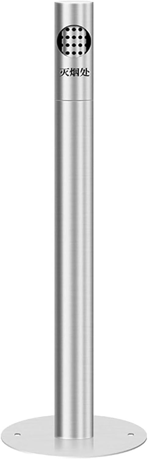 JKGHK Standing Ashtray Outdoor, Free Standing Stainless Steel Ashtray, Smokeless Cigarette Disposal Trash Receptacles Round, for Public Smoking Areas, Hotel, Park