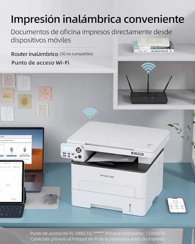 Miniatura 3 de PANTUM M6700DW Impresora Multifunción Láser Monocromo 3en1, 30ppm, Impresión Doble Cara Automática, con Escáner y Copiadora, Wi-Fi Direct, USB, Bluetooth, para Oficina y Hogar (A4)