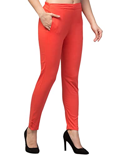 Image of Qute Women's Regular Fit Cotton Blend Casual Trousers (Pack of 1)
