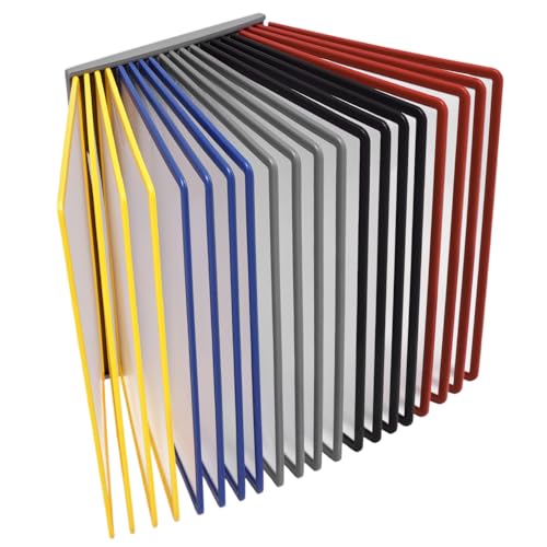 QWORK® Wand Sichttafelsystem - 20X Sichttafeln A4 - Mehrfarbig Dokumentenhalter für Messehallen, Restaurants, Büros, öffentliche Plätze