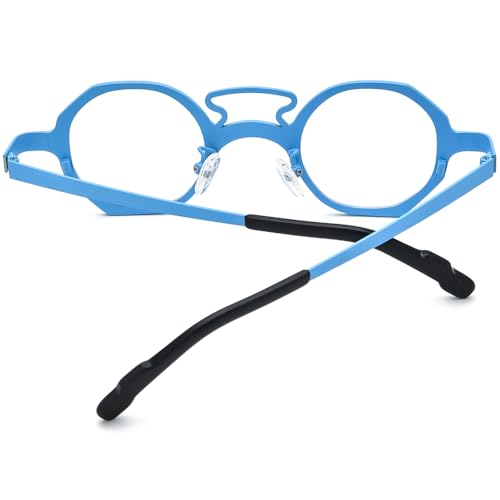 Image of FONEX Colorful Pure Titanium Glasses Frame Women Retro Round Eyeglasses