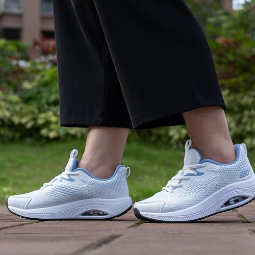 Image of Women's Walking Shoes Arch Support Running Shoes Non-Slip Air Tennis Sneakers for Gym Sports Workout WhiteBlue 10