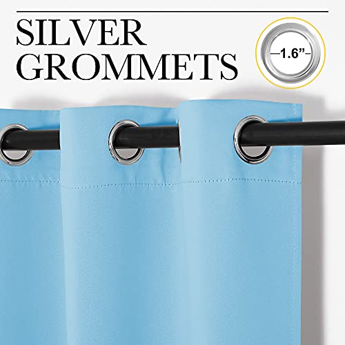Image of NICETOWN Blue Room Darkening Panels - Nursery & Infant Care Drapes, Extra Long 95 inches Length Curtains for Patio Door /Dining Room (2 Pieces, 42 inches Wide)