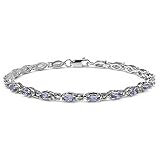  Schmuck-Schmidt-Bezauberndes Tansanit Armband-Silber Rhodiniert,20 Edelsteine