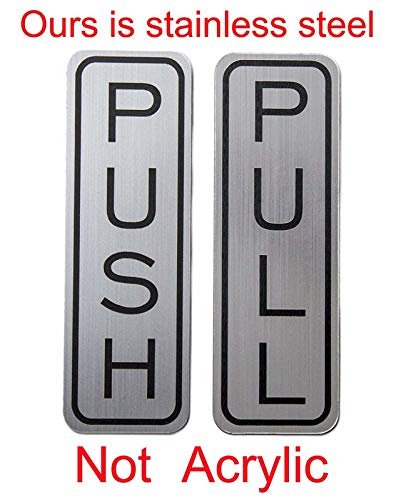 Coolest Türschild aus gebürstetem Edelstahl der Güteklasse 304 (vertikal), 12,7 x 3,8 cm, stilvoll, 1 Paar