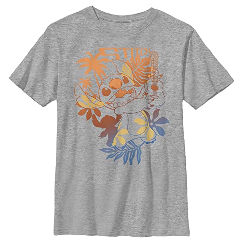 Disney Lilo Aloha Stitch Boy's Heather Crew Tee