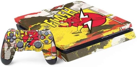 Skinit Decal Gaming Skin Compatible with PS4 Slim Bundle - Officially Licensed DC Comics The Flash Action Pose Design