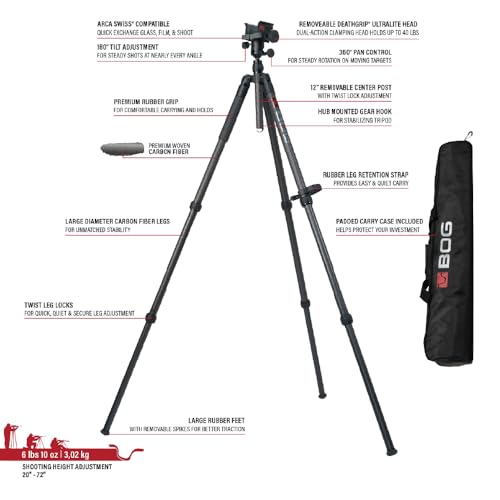 Image of BOG DeathGrip Infinite Hunting Tripod, Arca Swiss Mount, Gun Clamp