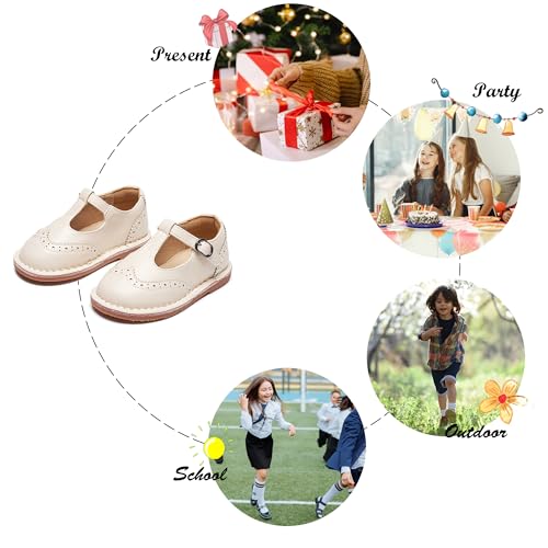 Image of Felix & Flora Toddler Little Girl Princess Dress Shoes-Mary Jane Flats for Girl Party School Shoes