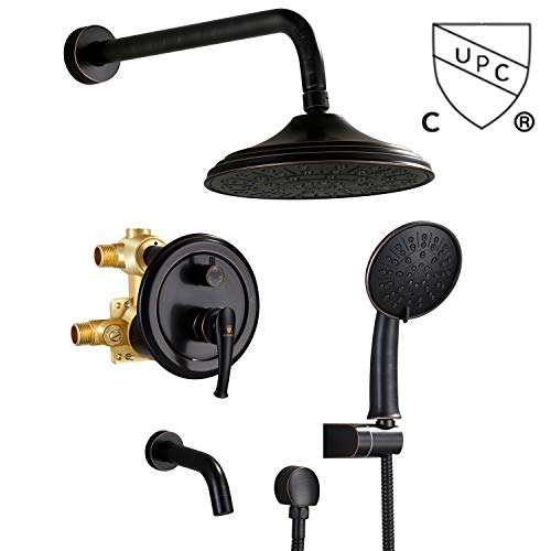 HIMK Shower System, Wall Mounted Shower Faucet Set for Bathroom with High Pressure